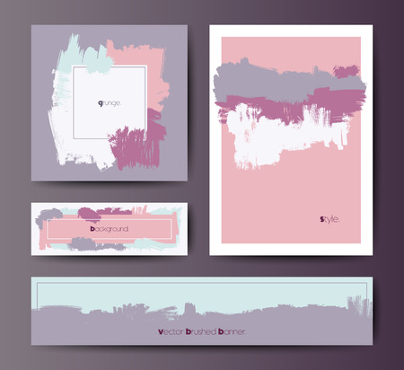 Modern grunge brush postcard templateのイラスト素材