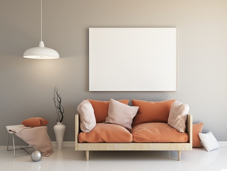 Interior mockup 3dの写真素材