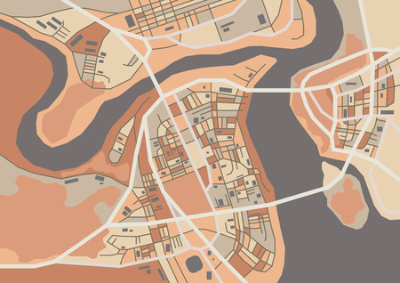 Vector decorative city mapのイラスト素材