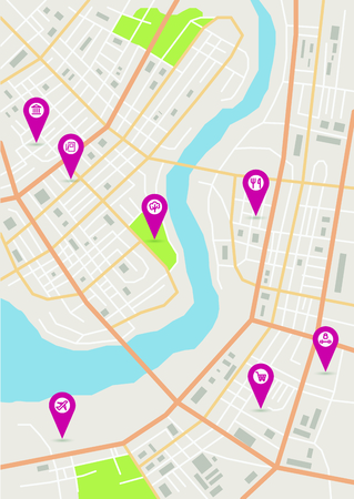 Vector city mapのイラスト素材