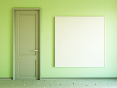 Interior mockup with doorの写真素材