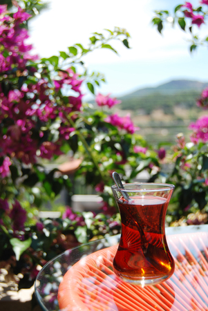 Turkish tea closeupの写真素材