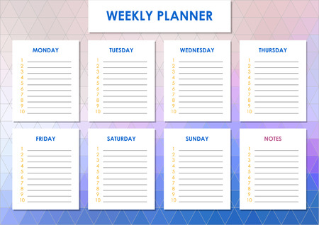 Weekly planner designのイラスト素材