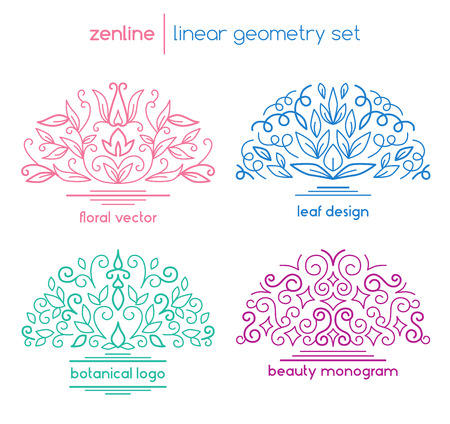 Vector linear abstract emblemsの写真素材