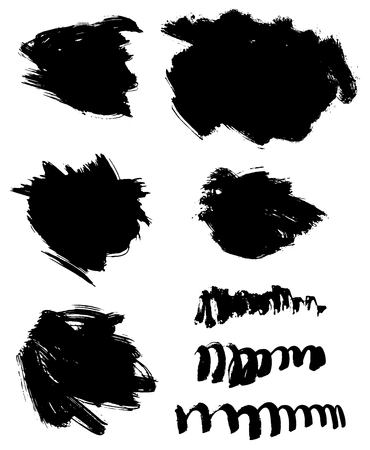 Black brush strokes setのイラスト素材