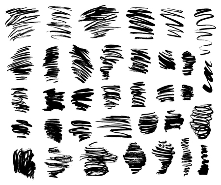 Black brush strokes setのイラスト素材