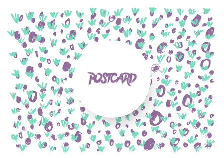 Modern grunge brush postcard templateのイラスト素材