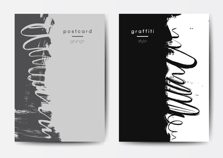 Modern brush vector postcard templateのイラスト素材