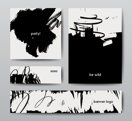 Modern brush vector postcard templateのイラスト素材