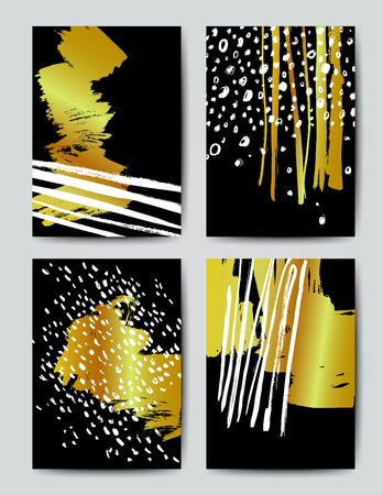 Vector brush grunge gold templatesのイラスト素材