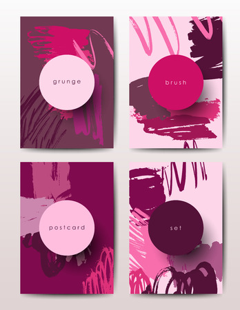 Modern brush vector postcard templateのイラスト素材