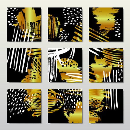 Gold background postcardsのイラスト素材