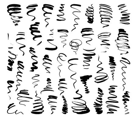 Vector brushed stains setの写真素材