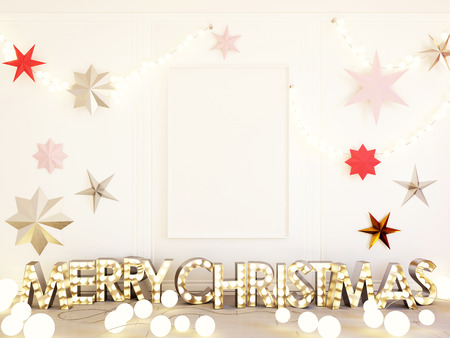 Interior mockup 3dの写真素材