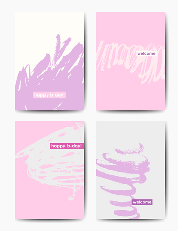 Modern grunge birthday postcards template vector illustrationのイラスト素材