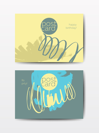 Modern grunge brush postcardsのイラスト素材