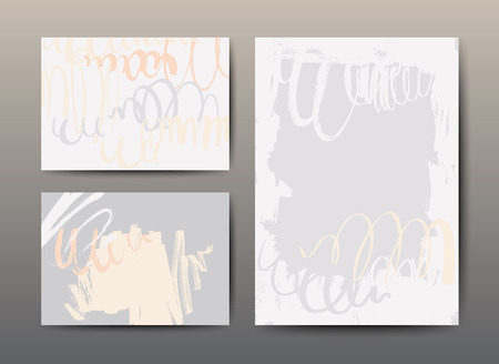 Modern grunge brush postcardsのイラスト素材