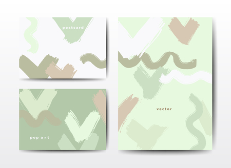 Modern grunge brush postcardsのイラスト素材