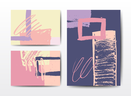 Modern grunge brush postcardsのイラスト素材