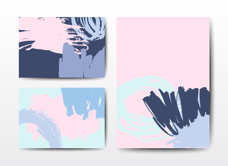 Modern grunge brush postcardsのイラスト素材