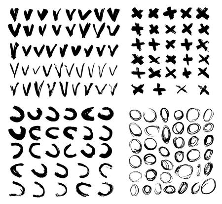 Vector brushed stains setのイラスト素材