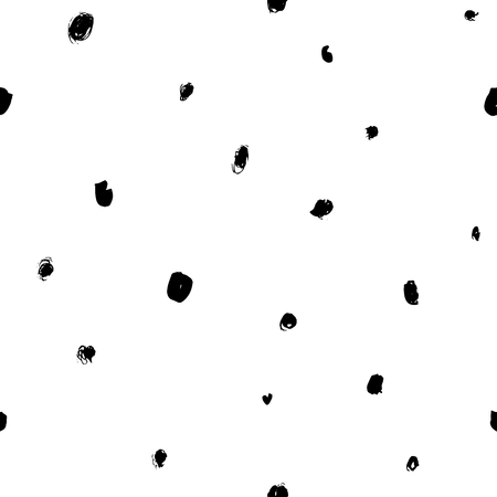 Abstract seamless vector pattern with brush strokes. Modern dots backgroundのイラスト素材