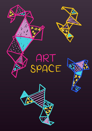 Vector hand drawn doodle postcard in pop art styleのイラスト素材