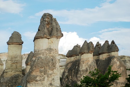 Fantastic stone landscapes of Cappadocia in Turkeyの写真素材