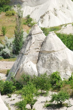 Fantastic stone landscapes of Cappadocia in Turkeyの写真素材