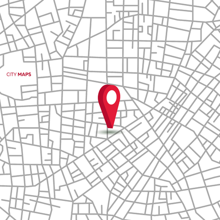 Vector abstract city map with small pointersのイラスト素材