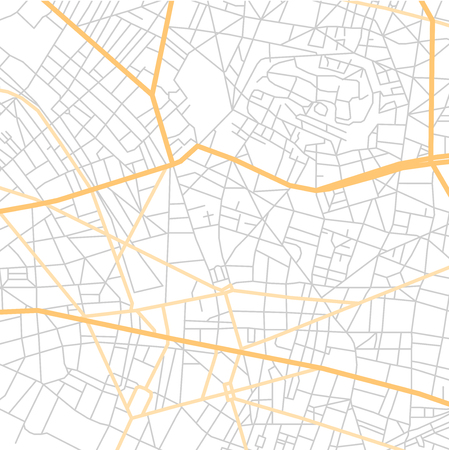 Vector flat abstract city map, with pin pointers, geotag markerのイラスト素材