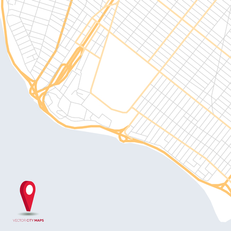 Vector abstract city map in light colorsのイラスト素材