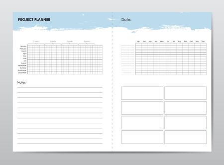Project life and business planner with open dateのイラスト素材