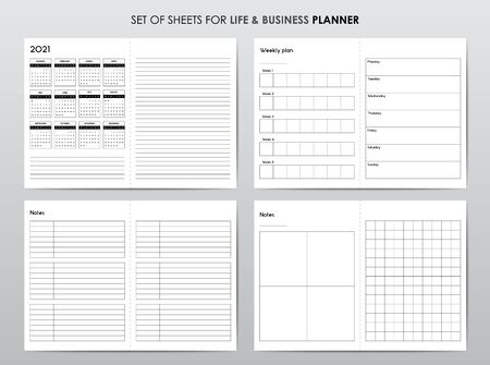 Vector templates for business planning with calendarのイラスト素材
