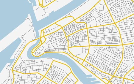 Vector abstract city map in soft colorsのイラスト素材