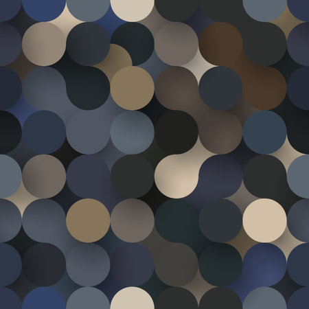 Vector seamless pattern with flat circles and shadowsのイラスト素材