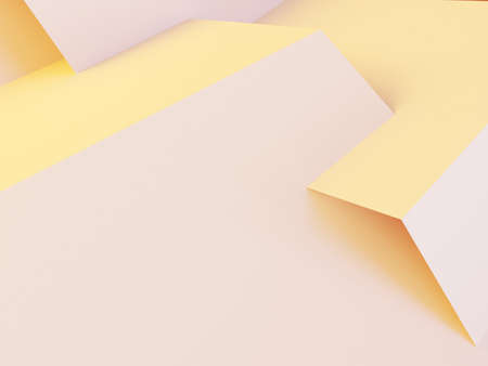 3d abstract geometrical shapes of zigzag paper sheets. Modern background, renderingの写真素材