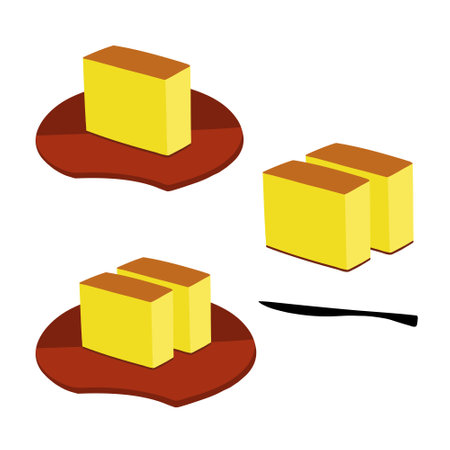 Castella flat illustration vector icon set.のイラスト素材