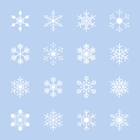 set of vector snowflakes for christmas backgroundのイラスト素材