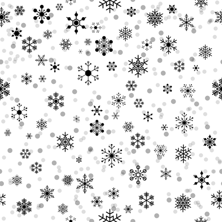 seamless snowflakes on plain background for christmas, new yearのイラスト素材