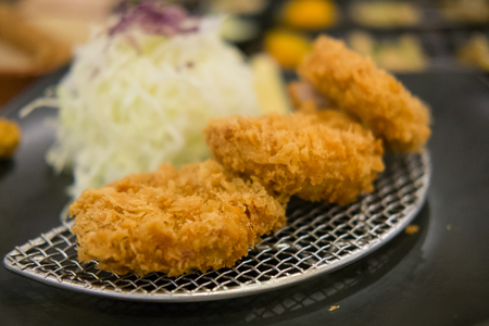 Tonkatsu, Fried Pork serve on plate in restaurantの写真素材