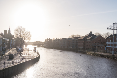 York, United Kingdom. 4 January 2017 : View of Building along River Ouse, York, Englandのeditorial素材