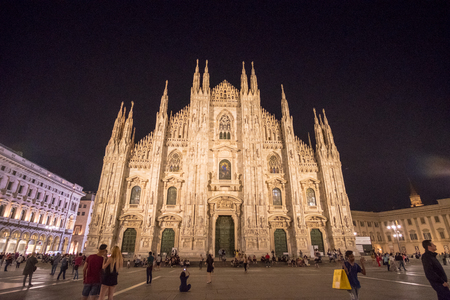 Milan, Italy - 21 May 2017 : Milan Cathedral or Duomo di Milano, Gothic church located in the historical center of the cityのeditorial素材