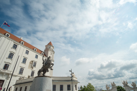 Bratislava Castle, the main castle of Bratislava, the capital city of Slovakia.のeditorial素材