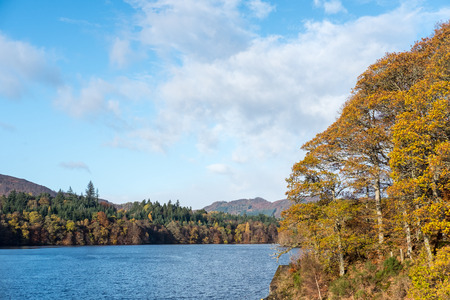 Scenic view of River Tummel, Pitlochry Dam as part of Perth and Kinross. Scotland, United Kingdomの写真素材