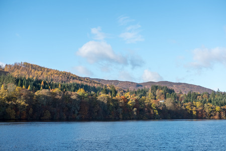 Scenic view of River Tummel, Pitlochry Dam as part of Perth and Kinross. Scotland, United Kingdomの写真素材