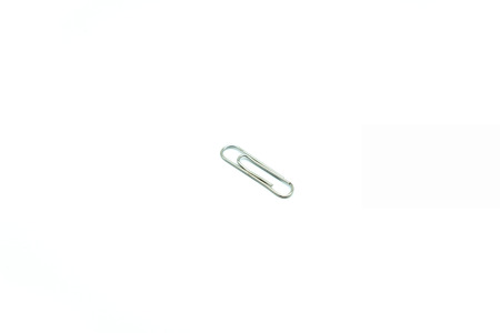 Paper clip Isolated on white backgroundの写真素材