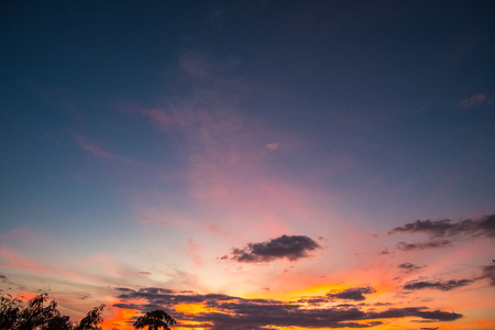 Colorful dramatic sunset sky