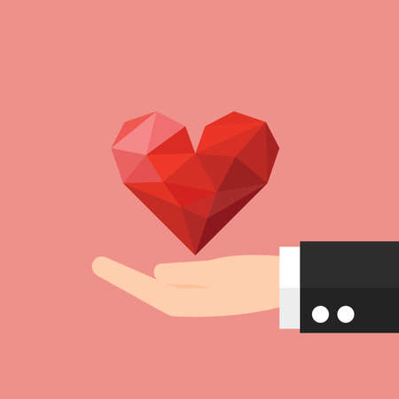 Hand giving a heart, icon for business designのイラスト素材