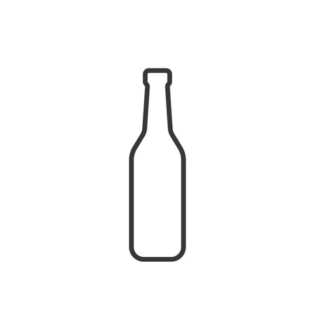 Water or Beer Bottle Vector minimal iconのイラスト素材